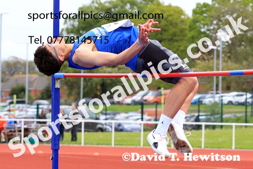 Boys Under-15s High Jump, 2023 North Eastern Track and Field Champs., Middlesbrough Sports Village, Middlesbrough. Photo: David T. Hewitson/Sports for All Pics